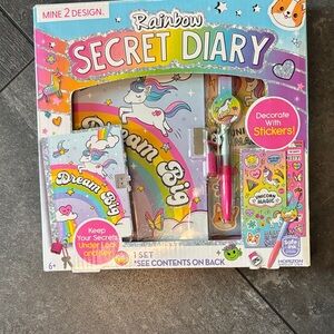 Mine 2 Design Rainbow Secret Diary - Pink & Multicolor